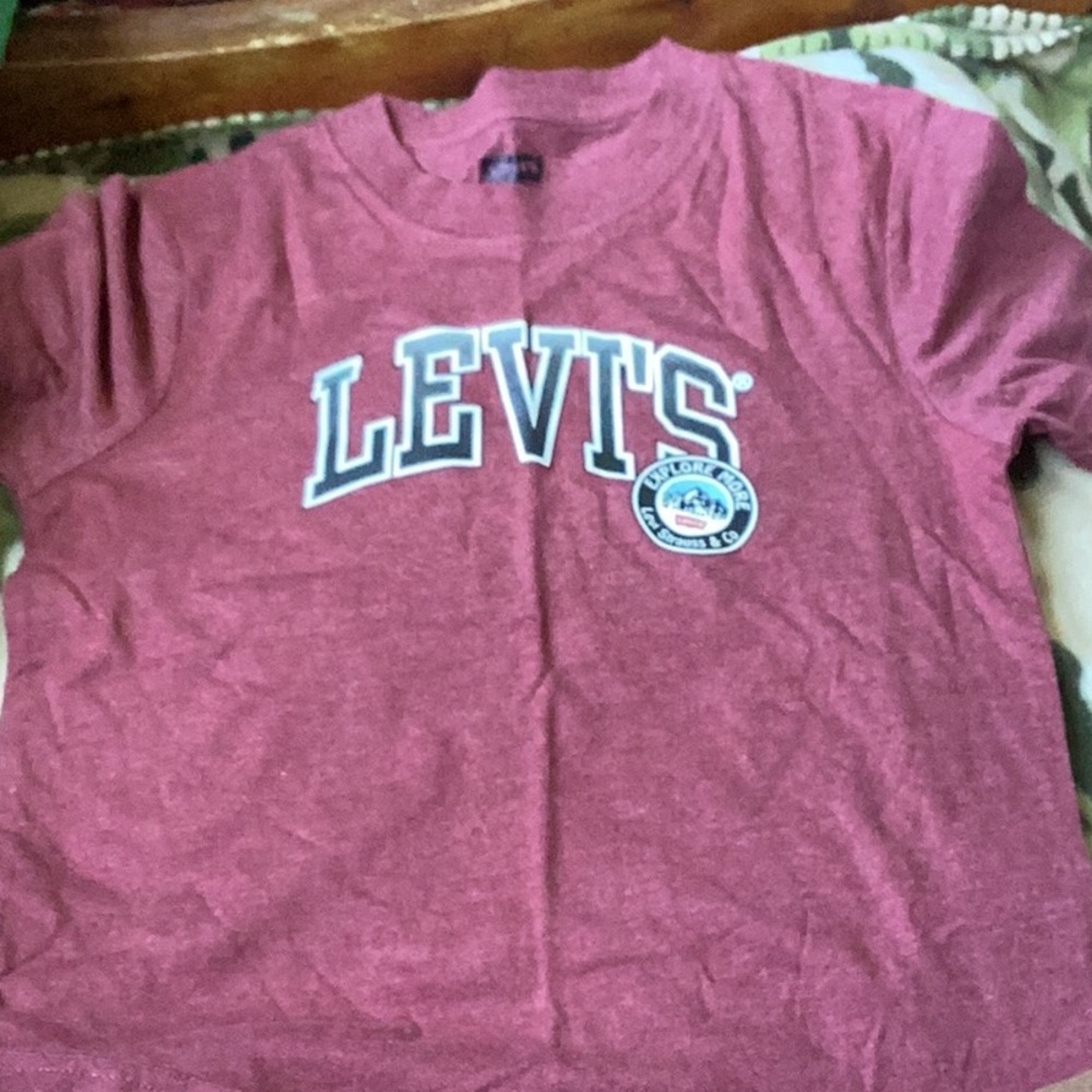 New kids Levi's Burgundy Logo Tee